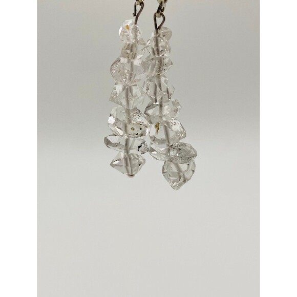 925 sterling silver rock quartz lever back Earrings - Picture 3 of 5